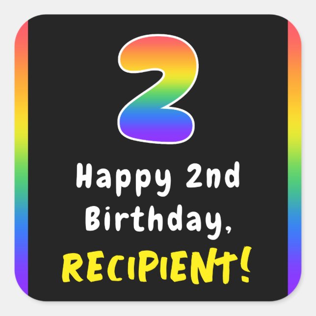 Sticker Carré 2e anniversaire : Rainbow Spectrum # 2, Nom person (Devant)