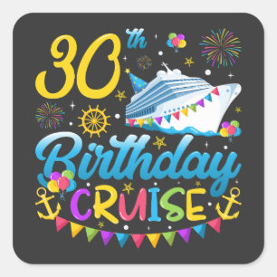 Sticker Carré 30e anniversaire Croisière B-Day Party