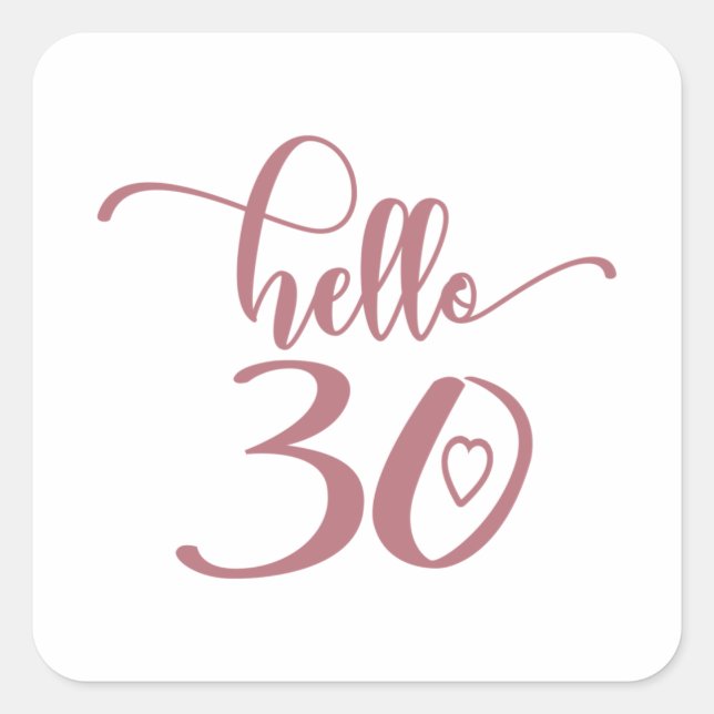 Sticker Carré 30e anniversaire Femmes Bonjour 30 mignonnes 30 an (Devant)