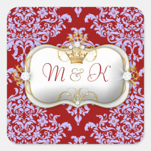 Sticker Carré 311 Ciao Bella & Lovey Dovey Damask Rouge pourpre