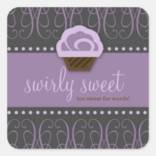 Sticker Carré 311 Tourbillonnant gris pourpre doux