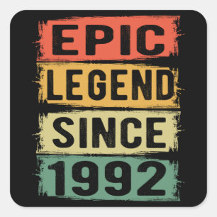Sticker Carré 33 ans Vieux Anniversaire Epic Légende 33e anniver