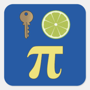Sticker Carré 3.14 Clé Lime Pie Pi Pun Drôle Math Plaisanterie