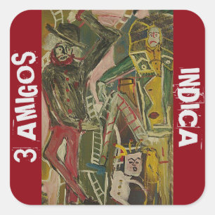 STICKER CARRÉ 3 AMIS INDICA
