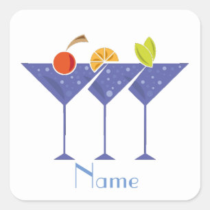 Sticker Carré 3 cocktails Martini Thunder_Cove