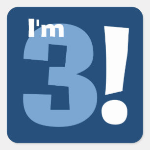 Sticker Carré 3ème Marine et bleus layette nommés faits sur