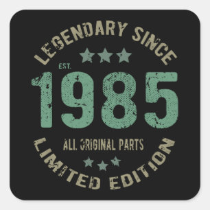 Sticker Carré 40 ans Anniversaire 1985 Légende 40e anniversaire 