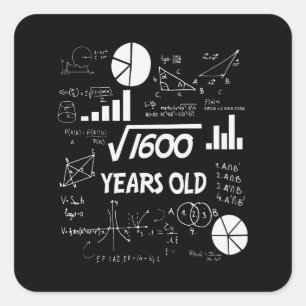 Sticker Carré 40 Ans Enseignant de mathématiques Anniversaires 4