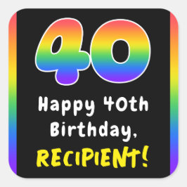 Sticker Carré 40e anniversaire : Rainbow Spectrum # 40, Nom pers