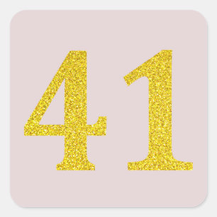Sticker Carré 41e anniversaire Quarante-un Parties scintillant d