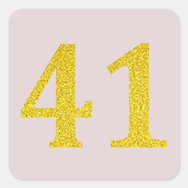 Sticker Carré 41e anniversaire Quarante-un Parties scintillant d (Devant)