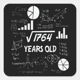 Sticker Carré 42 ans Enseignant des mathématiques Anniversaires 