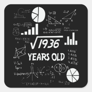Sticker Carré 44 ans Enseignant des mathématiques Anniversaires 