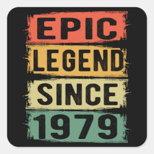Sticker Carré 46 Ans Anniversaire 1979 Légende épique 46e annive