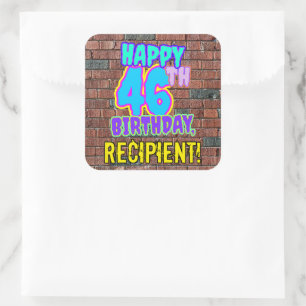 Sticker Carré 46e anniversaire - Amusant, Graffiti urbain inspir