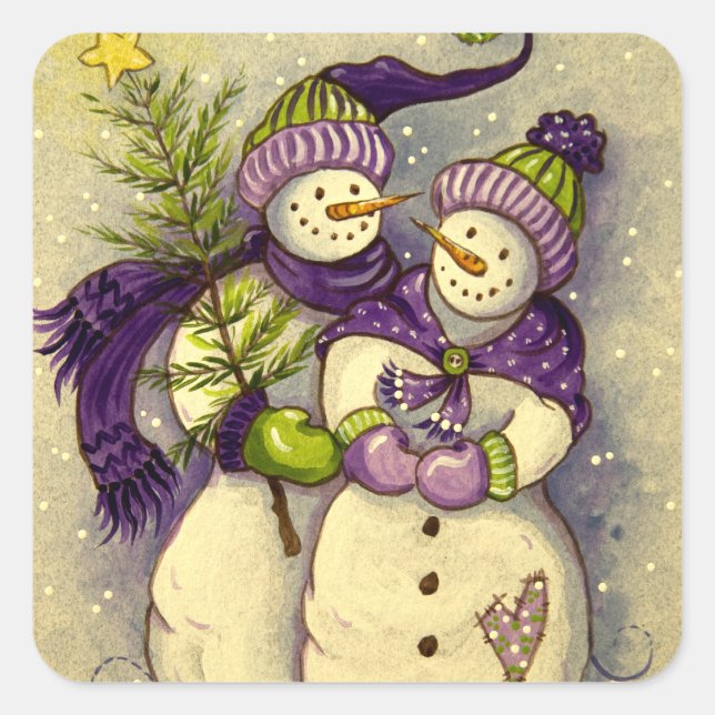 Sticker Carré 4882 Noël des Snowmen (Devant)
