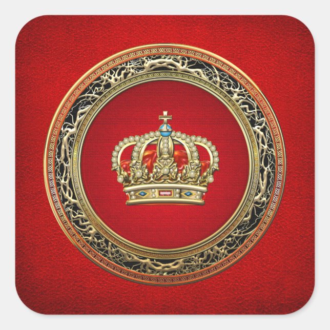 Sticker Carré [500] Prince-Princesse King-Queen Crown [Belg.Gold (Devant)