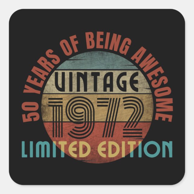Sticker Carré 50 ans d'être génial (Devant)