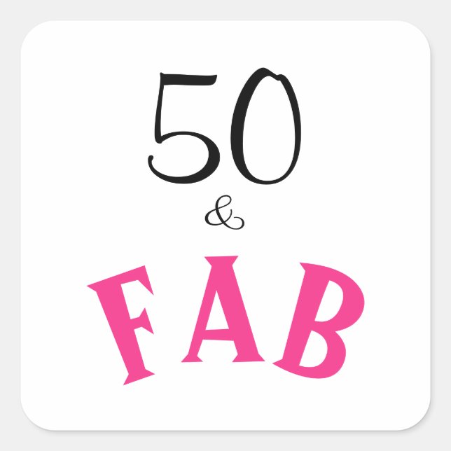 Sticker Carré 50 et Fabuleux anniversaire (Devant)