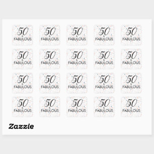 Sticker Carré 50 Et Fabuleux Anniversaire Personnalisé