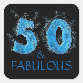 Sticker Carré 50 et fabuleux nage 50e anniversaire