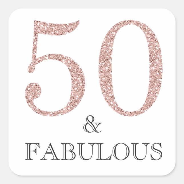 Sticker Carré 50 et fabuleux | Typographie 50e anniversaire (Devant)
