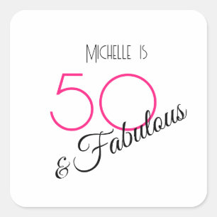 Sticker Carré 50 & Fabulous Elegant Hot Red et Black Retro
