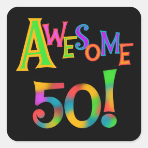 Sticker Carré 50 T-shirts et cadeaux impressionnants