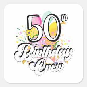 Sticker Carré 50e Anniversaire de l'équipage 50 Pa