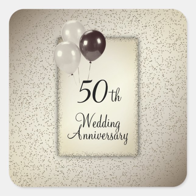 Sticker Carré 50e anniversaire du Mariage (Devant)