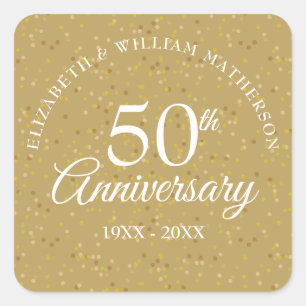 Sticker Carré 50e Anniversaire Gold Dust