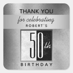 Sticker Carré 50e anniversaire Merci