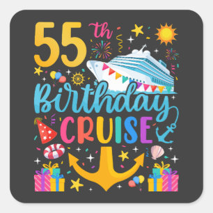 Sticker Carré 55e anniversaire Croisière B-Day Party