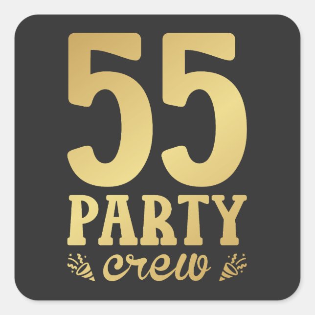 Sticker Carré 55e anniversaire de l'équipage du parti (Devant)