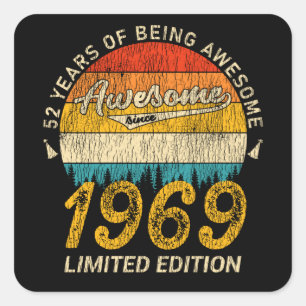 Sticker Carré 56 Ans 1969 Rétro Magnifique 56e anniversaire Cade