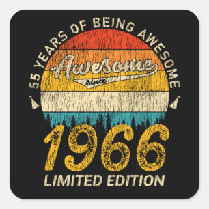 Sticker Carré 59 Ans 1966 Rétro Magnifique 59e anniversaire Cade