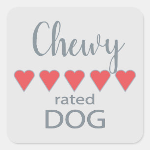 Sticker Carré 5 Chien coeur