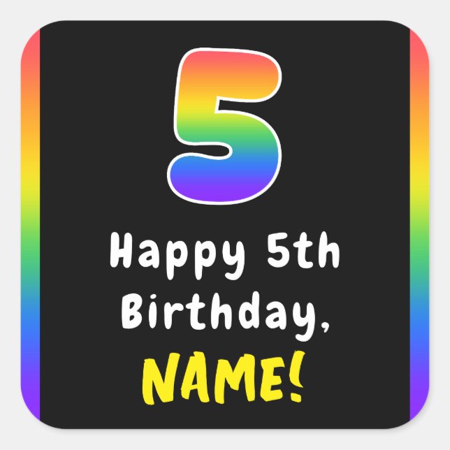 Sticker Carré 5e anniversaire : Spectre arc-en-ciel # 5, Nom per (Devant)