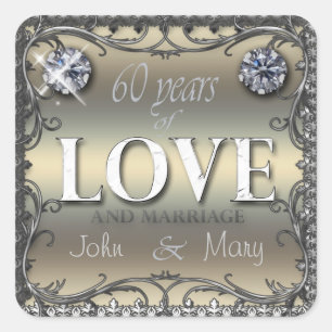 Sticker Carré 60 ans d'amour