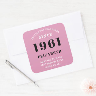 Sticker Carré 60e anniversaire 1961 Personnalisée de la dame noi