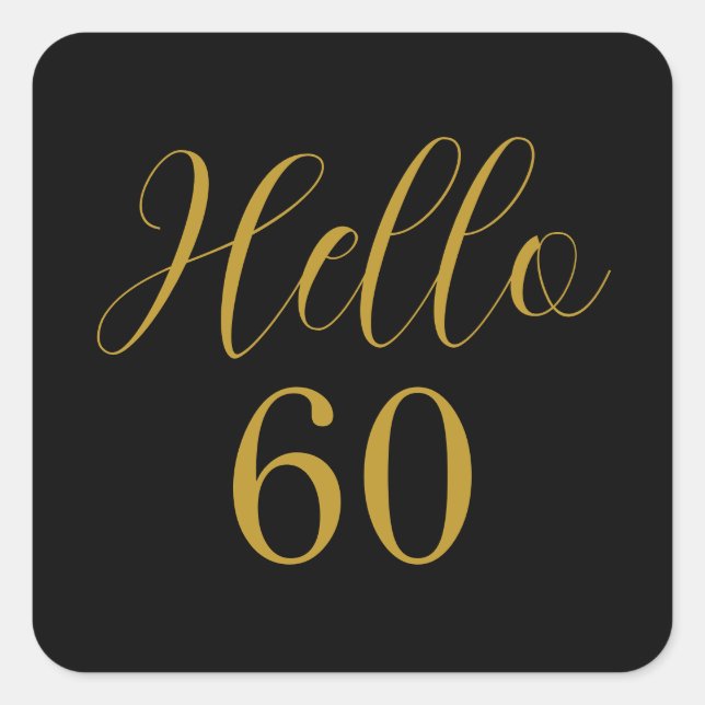 Sticker Carré 60e anniversaire Black Gold fête d'anniversaire (Devant)