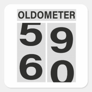 Sticker Carré 60e anniversaire OLDOMETER