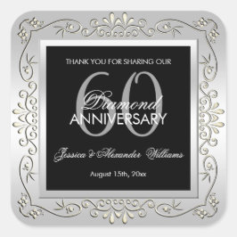 Sticker Carré 60th Wedding Anniversary