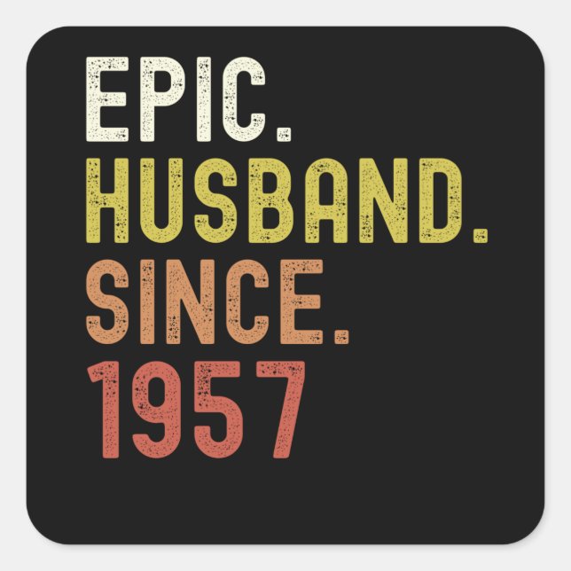 Sticker Carré 64e anniversaire du Mariage Cadeau à son mari épiq (Devant)