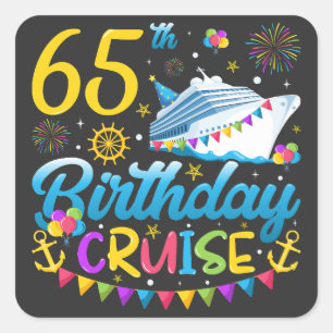 Sticker Carré 65e anniversaire Croisière B-Day Party