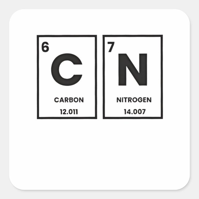 Sticker Carré 67 Élément de table périodique Chimie Mème mason (Devant)