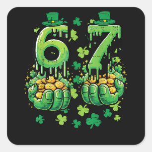 Sticker Carré 6 7 Jour de la Saint-Patrick