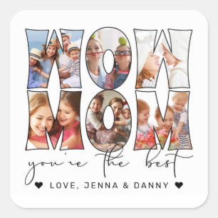 Sticker Carré 6 Photo Collage White