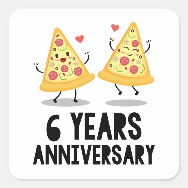 Sticker Carré 6ème anniversaire 6 ans (Devant)