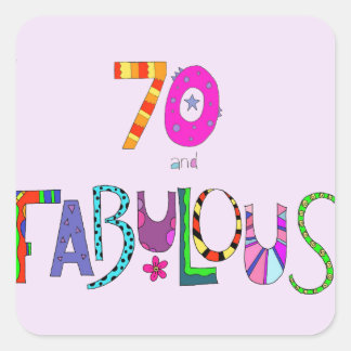 Sticker Carré 70 et fabuleux 70e anniversaire